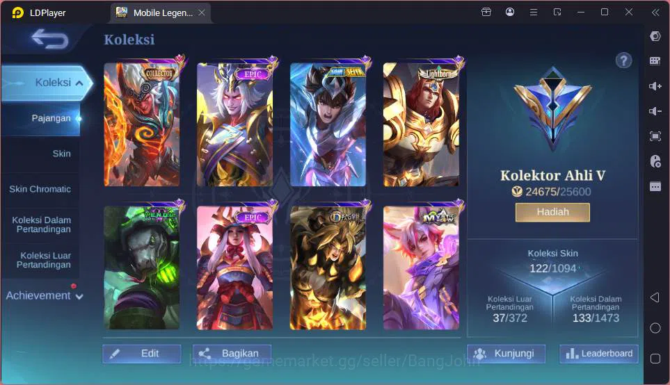 Mobile Legends: Bang Bang Accounts GLOBAL|Hero 83|Skin 122|CC Kufra,Light Tigreal,Sai image 18