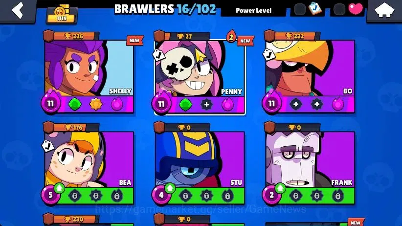 Brawl Stars Accounts 1119 Trophy|5K Bling|16 Brawlers 3 Max Lvl [Bo,Pen image 3