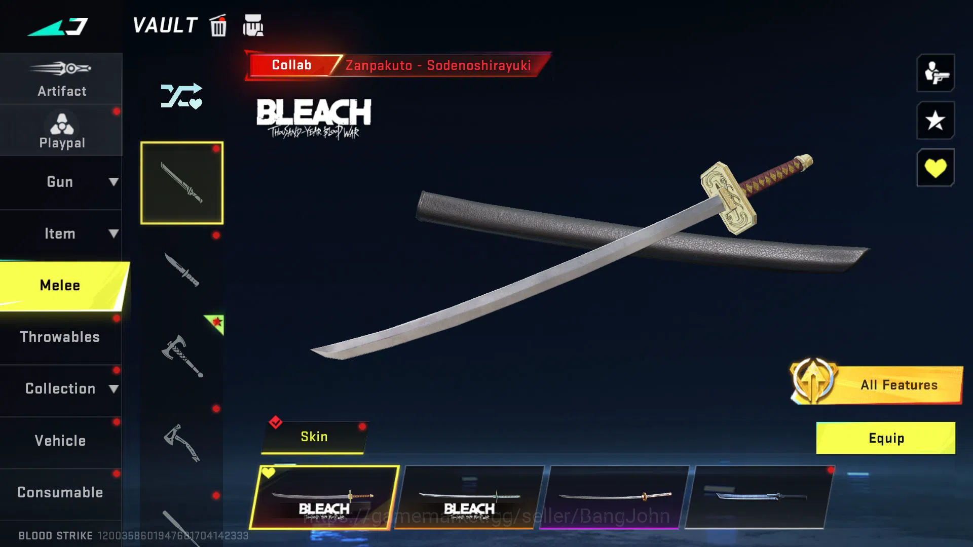 Blood Strike Accounts ASIA 7 ETERNAL CHAINBLADE,KRAKEN,KAG(LV2),M700(LVL image 14