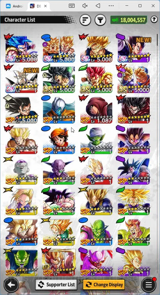 Dragon Ball Legends Accounts High-End Android |Lvl 157|18M Total Power|3K CC|3 LR|5 UL|LR Trunks&Gohan,SSG Shallet,Broly 15
