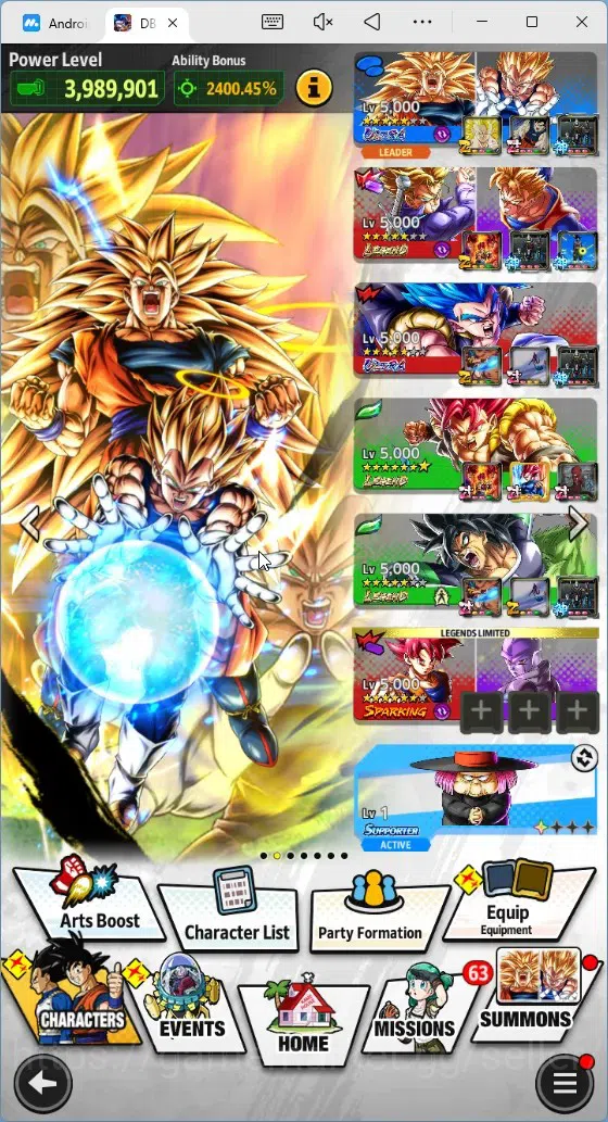 Dragon Ball Legends Accounts High-End Android |Lvl 157|18M Total Power|3K CC|3 LR|5 UL|LR Trunks&Gohan,SSG Shallet,Broly 17