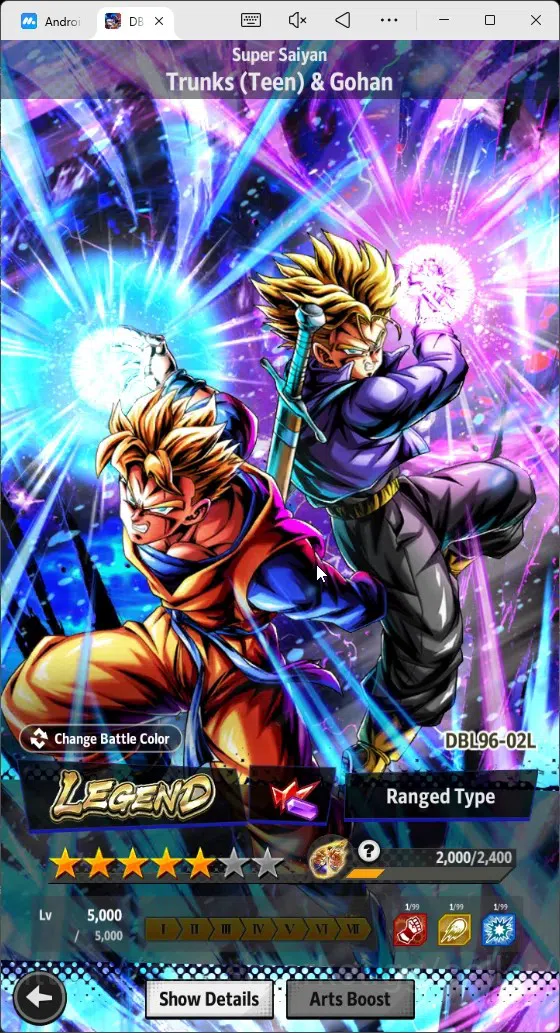 Dragon Ball Legends Accounts High-End Android |Lvl 157|18M Total Power|3K CC|3 LR|5 UL|LR Trunks&Gohan,SSG Shallet,Broly 7