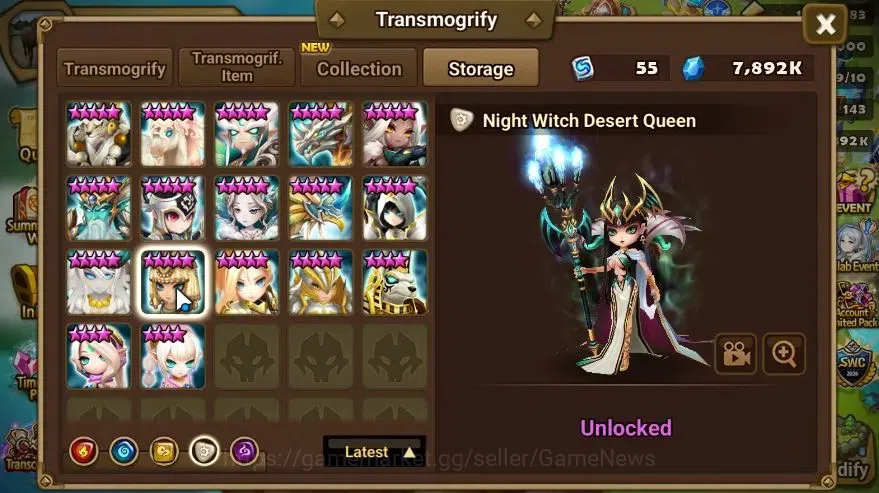 Summoners War: Sky Arena Accounts Others GLOBAL Super Skin Pack|Non LD Mosnters + 50 NB5(Cheongpung,Tiana,Josephine,Etc 1