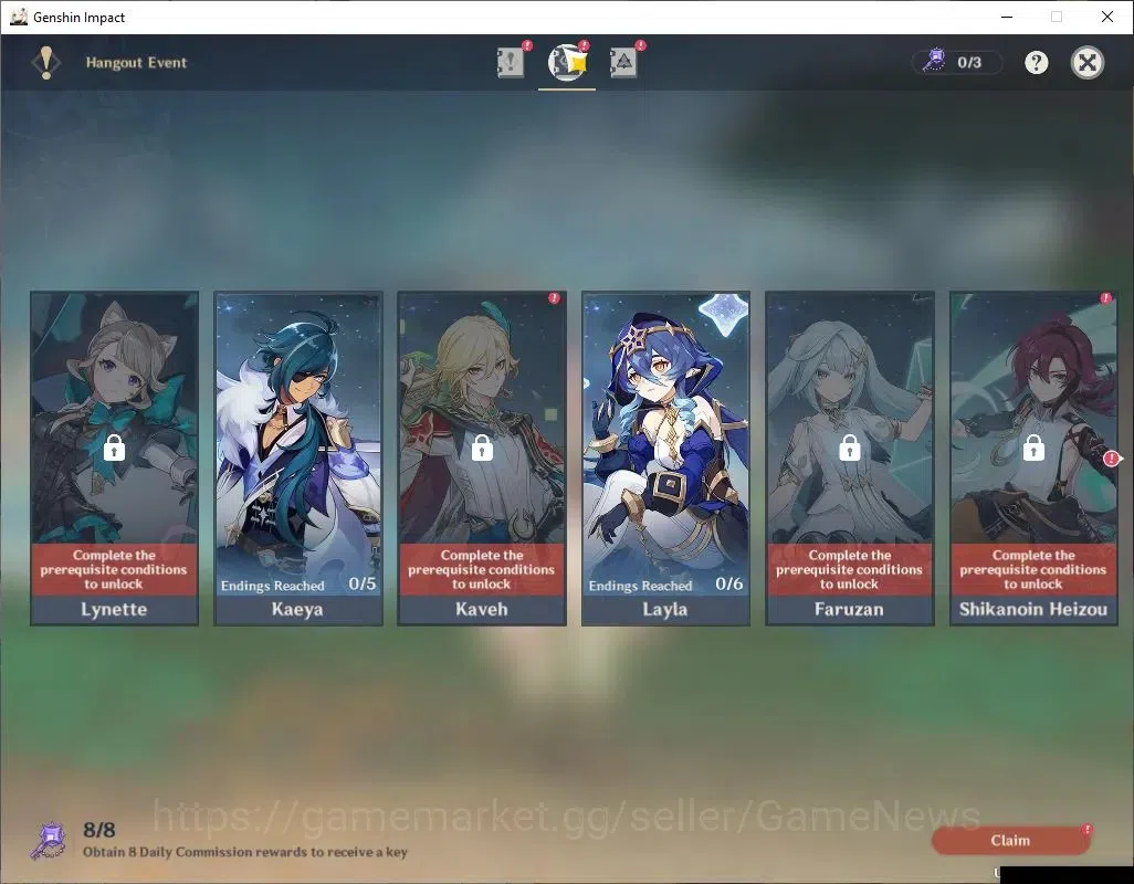 Genshin Impact Accounts Mid Game Asia|AR 55|1 Limited+3(*5Weapon)| LinneaC3+Sign |Female|28(*4Character)|Log 14