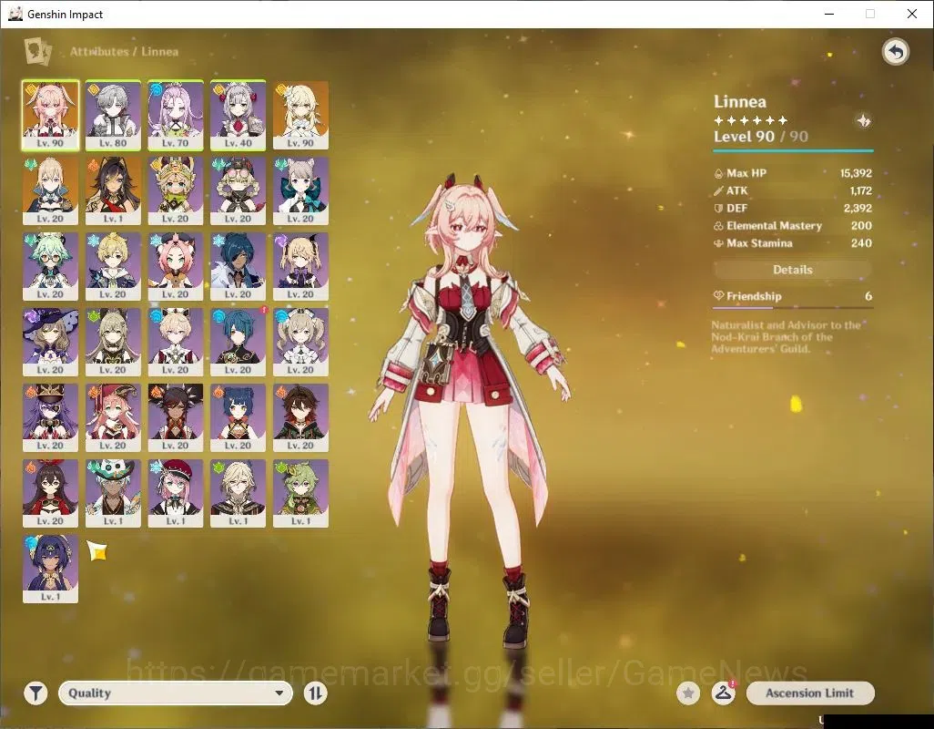 Genshin Impact Accounts Mid Game Asia|AR 55|1 Limited+3(*5Weapon)| LinneaC3+Sign |Female|28(*4Character)|Log 3