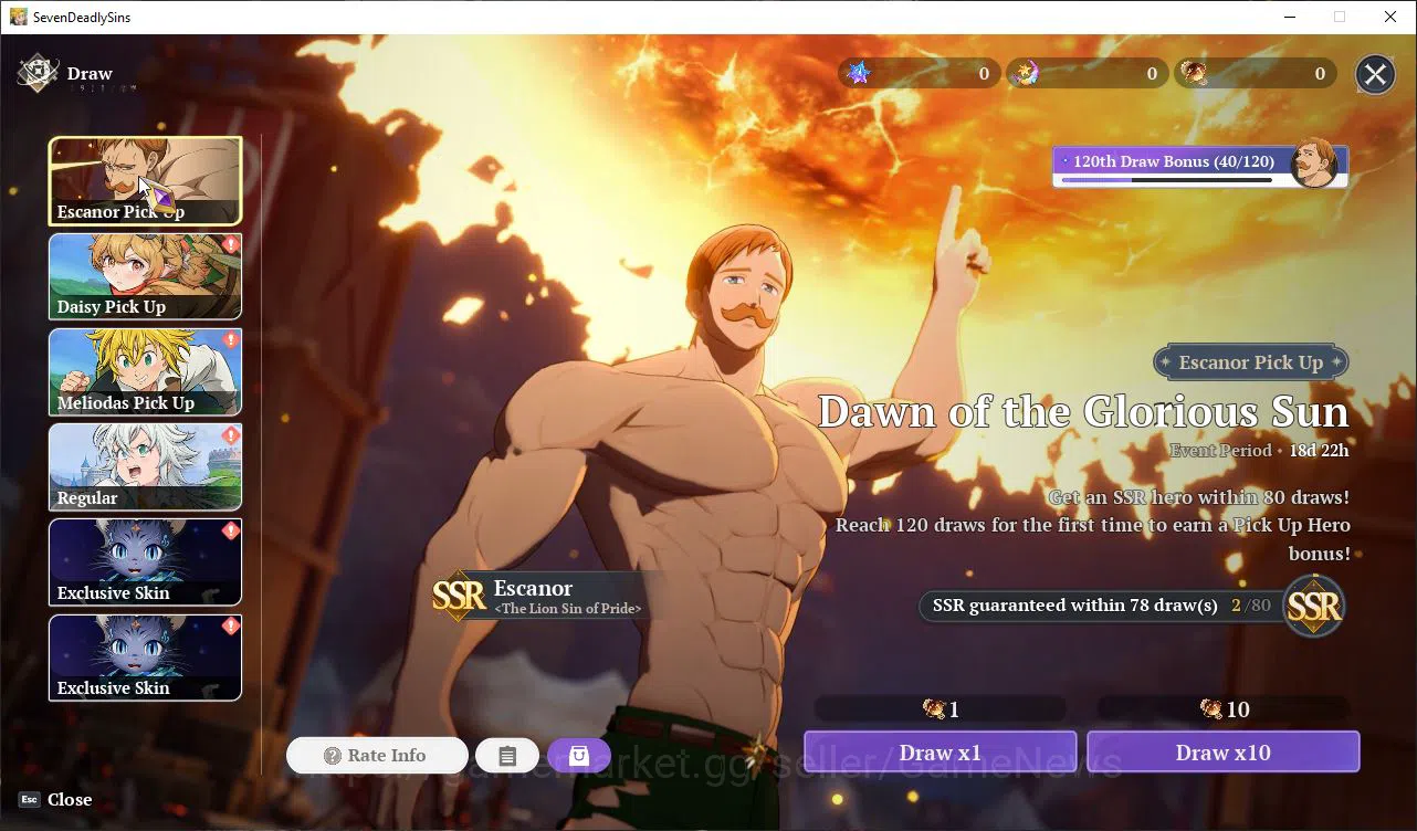 The Seven Deadly Sins: Origin Accounts EUROPE|Fresh Starter Lv 2|2 SSR, 1 Pick Up|Escanor image 6