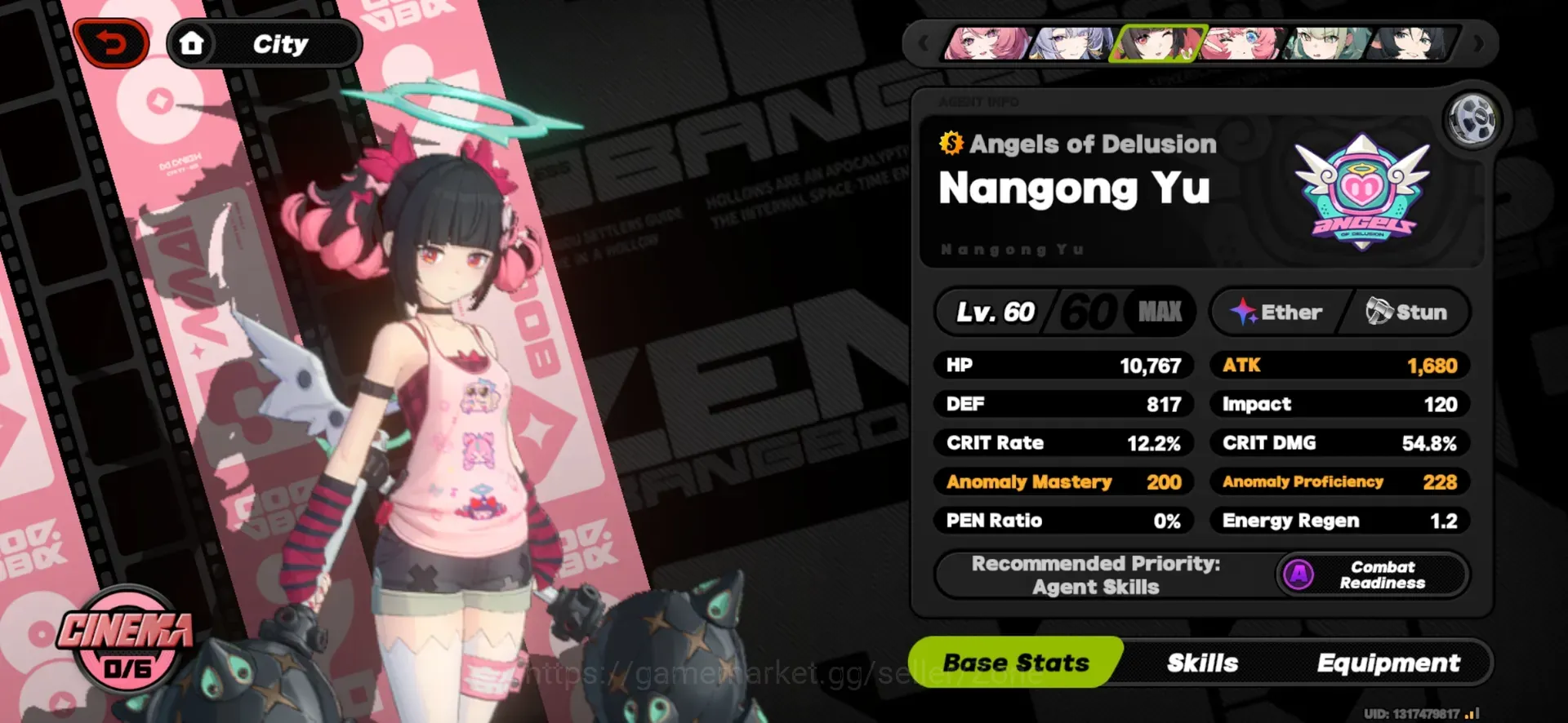 Zenless Zone Zero Accounts Starter ASIA|IK55|7Limit TrioAOD(NangongYu+Sign+Skin)+PremTeam Remielle+chrSTD Corin,Piper Etc|MC 1