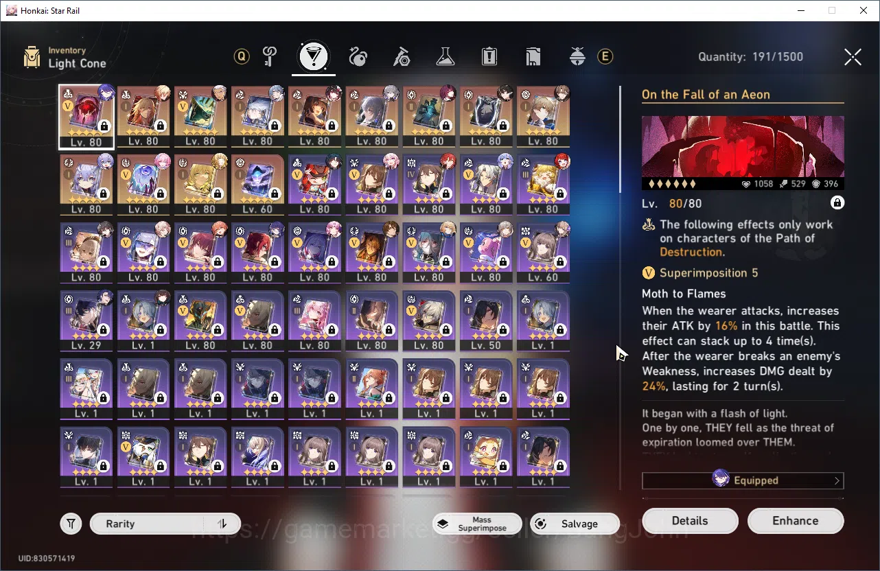 Honkai Star Rail Accounts ASIA | TL 70 | 14 Limit | Mydei E2S1 | Sparkle E1S image 7