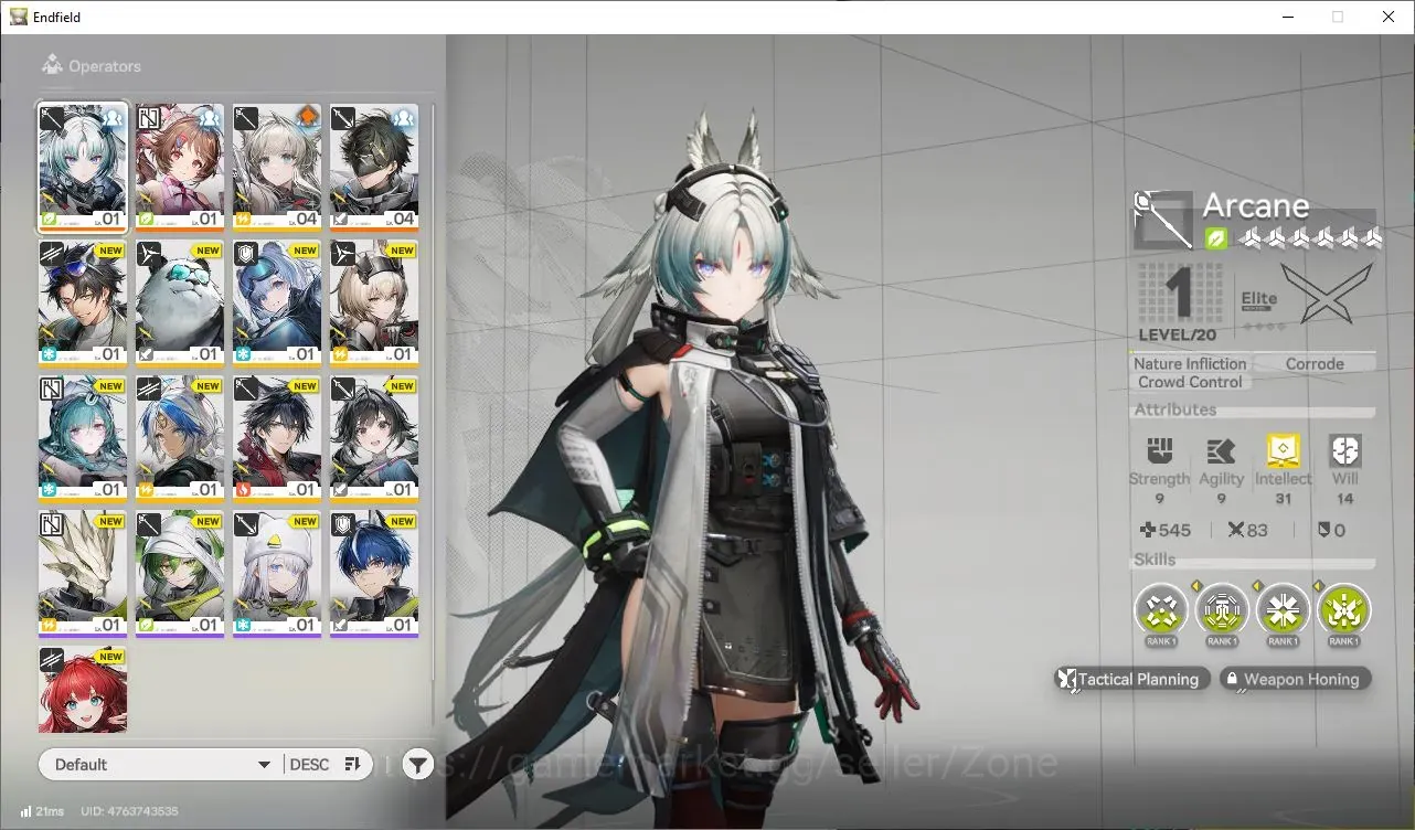 Arknights: Endfield Accounts Asia |Starter Ch 1 Process 1| 1 Lim : Arcane + Ardelia| MC Male |Detail Check SS |END877Z 1