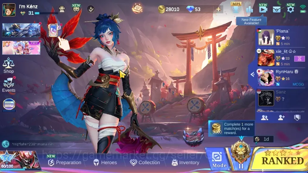 Mobile Legends: Bang Bang Accounts Collector Hero 66|Skin 123|Ex Glory 52|Guin Aspirants,Floryn Sanrio,YSS Collector,Zhuxin 1