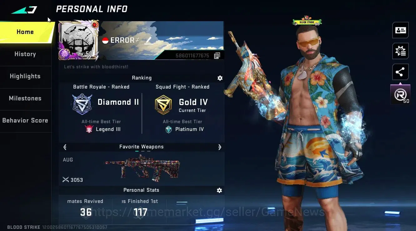 Blood Strike Accounts ASIA|ETERNAL DEagle-Scorpius|Collab EVA [SCAR-EVA0 image 2