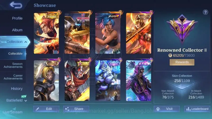 Mobile Legends: Bang Bang Accounts Global|Skin 258|Renowned|Collector Natalia+Pharsa| image 16