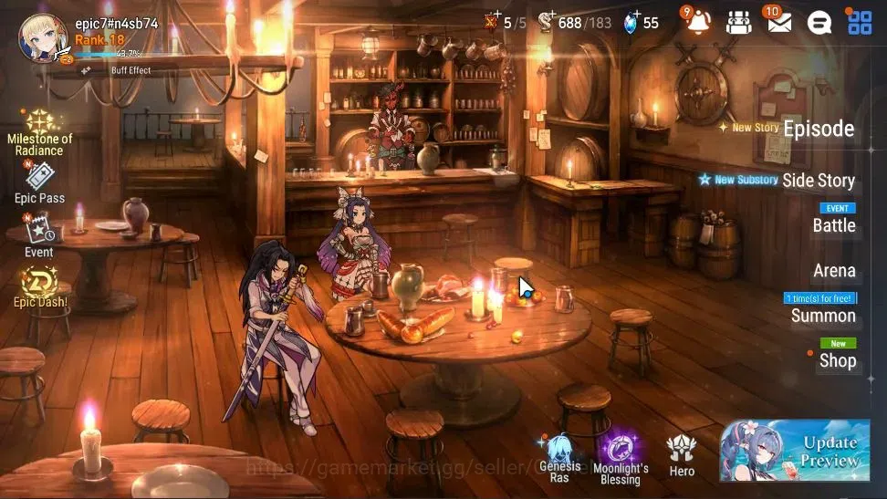 Epic Seven Accounts Starter GLOBAL UnVerif|New Era|3 ML(Dark Diene,HarSeti,SP Politis)+Teneberia,Landy|Poh ON|800 MM+2,5K 1