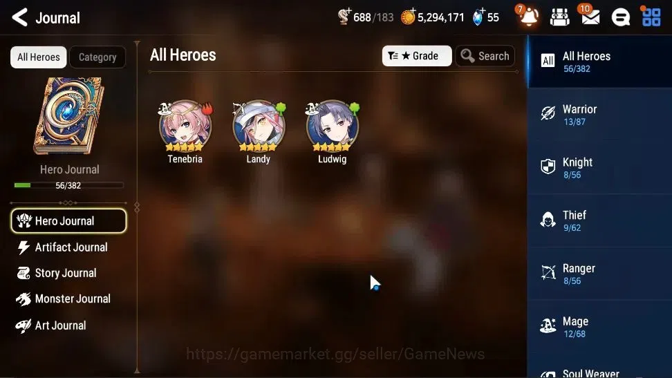 Epic Seven Accounts Starter GLOBAL UnVerif|New Era|3 ML(Dark Diene,HarSeti,SP Politis)+Teneberia,Landy|Poh ON|800 MM+2,5K 7