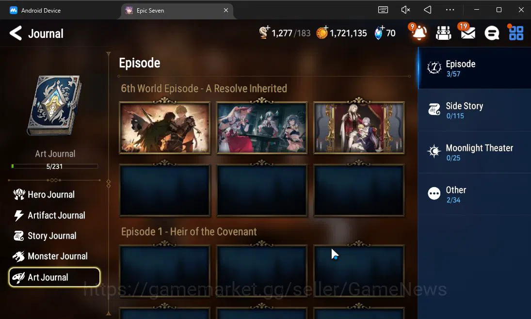 Epic Seven Accounts Starter GLOBAL UnVerif|Starter|1 ML (Ruele of Light)+Setsuka,Landy,Tenebria,Birgitta,Etc|Poh ON|1,2K 11