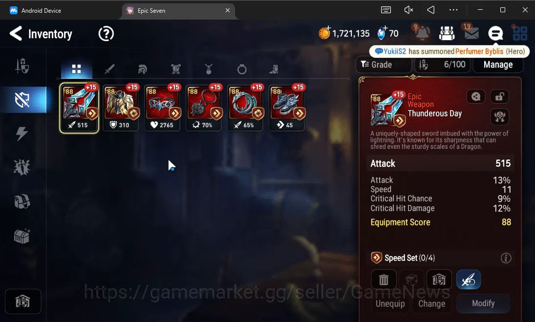 Epic Seven Accounts Starter GLOBAL UnVerif|Starter|1 ML (Ruele of Light)+Setsuka,Landy,Tenebria,Birgitta,Etc|Poh ON|1,2K 15