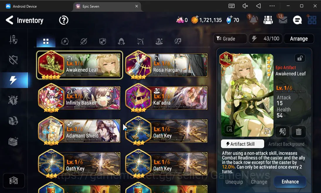 Epic Seven Accounts Starter GLOBAL UnVerif|Starter|1 ML (Ruele of Light)+Setsuka,Landy,Tenebria,Birgitta,Etc|Poh ON|1,2K 16
