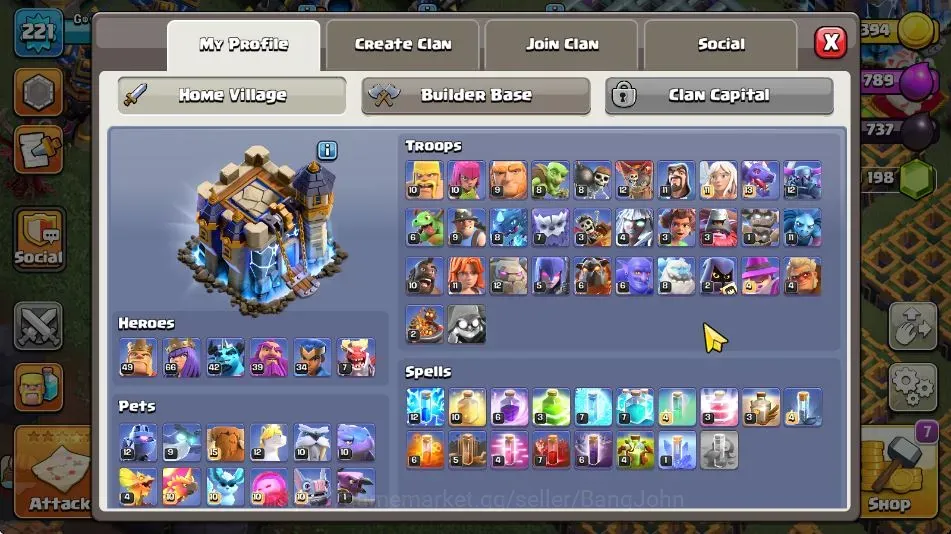 Clash of Clans Accounts High-End TH18-BH10|LVL 221|BK49,AQ66,MP42,GW39,RC34,DD7|BM35-BC30|3 Legendary & 10 Gold 1