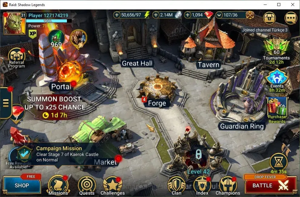 Raid: Shadow Legends Accounts Mid-Game Lv31 718K Power|1 Mythic(Florni)|15 1