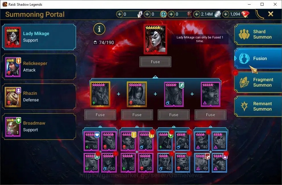 Raid: Shadow Legends Accounts Mid-Game Lv31 718K Power|1 Mythic(Florni)|15 17