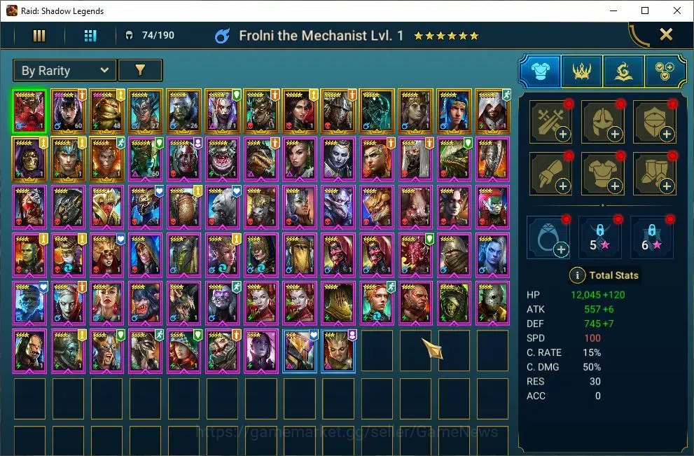 Raid: Shadow Legends Accounts Mid-Game Lv31 718K Power|1 Mythic(Florni)|15 6