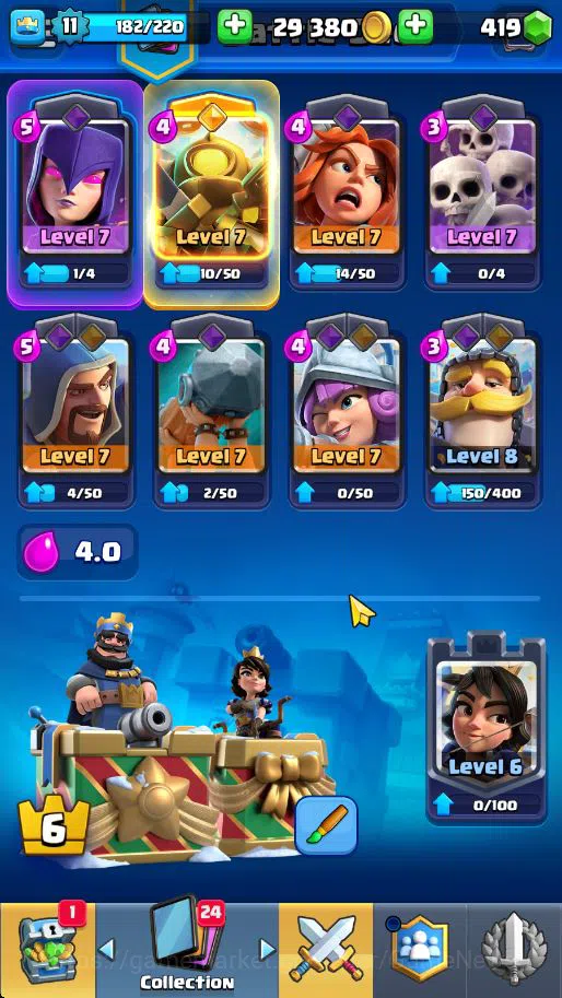 Clash Royale Accounts Lv 11|Trophy 1865|KTL 6|Total Card 36|1 Hero 4 Epi image 10