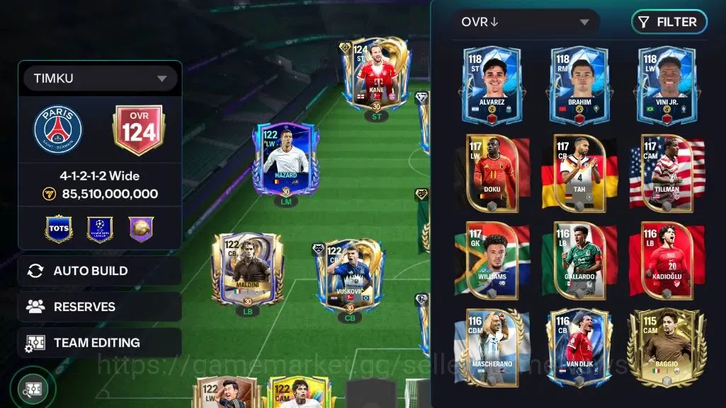 EA SPORTS FC Mobile Accounts OVR 124/85B Value|413M Gold+22K Gems|13 Max EVO|De image 3