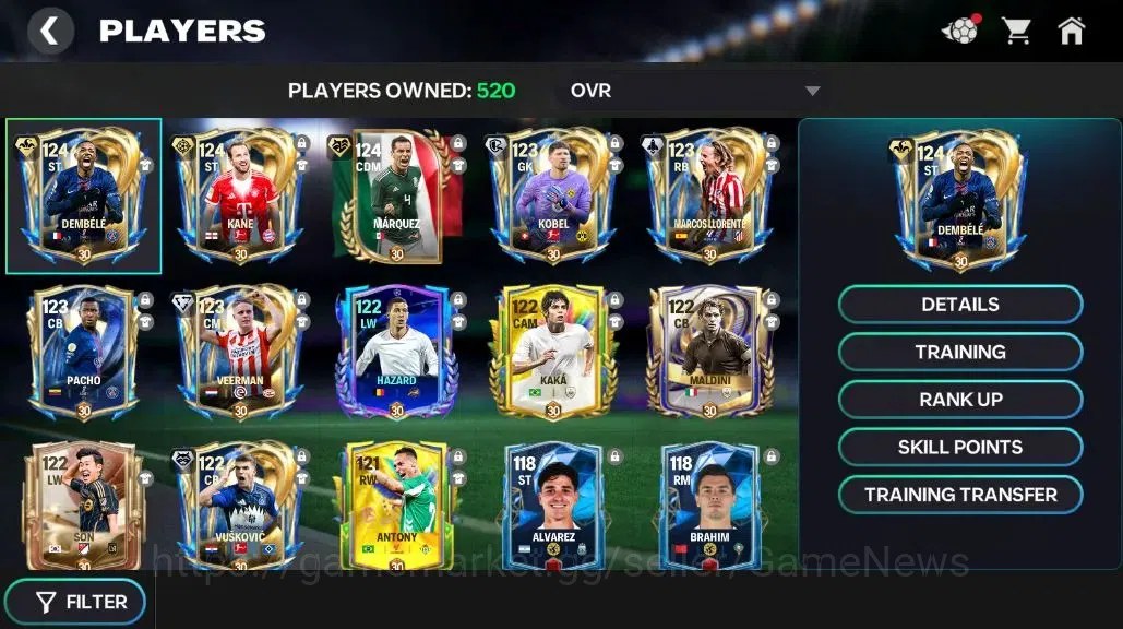 EA SPORTS FC Mobile Accounts OVR 124/85B Value|413M Gold+22K Gems|13 Max EVO|De image 5