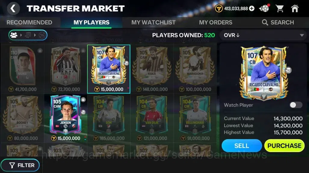 EA SPORTS FC Mobile Accounts OVR 124/85B Value|413M Gold+22K Gems|13 Max EVO|De image 6