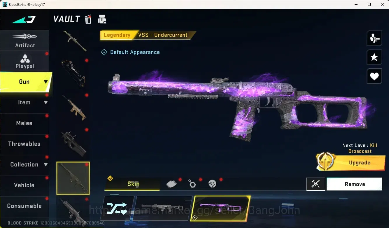 Blood Strike Accounts Collab Skin ASIA |1 Eternal Gun:Desert|5 Collab Gun[TR&7DS]|2 Limited Gun|7 Ultra Gun|10 Legend 12