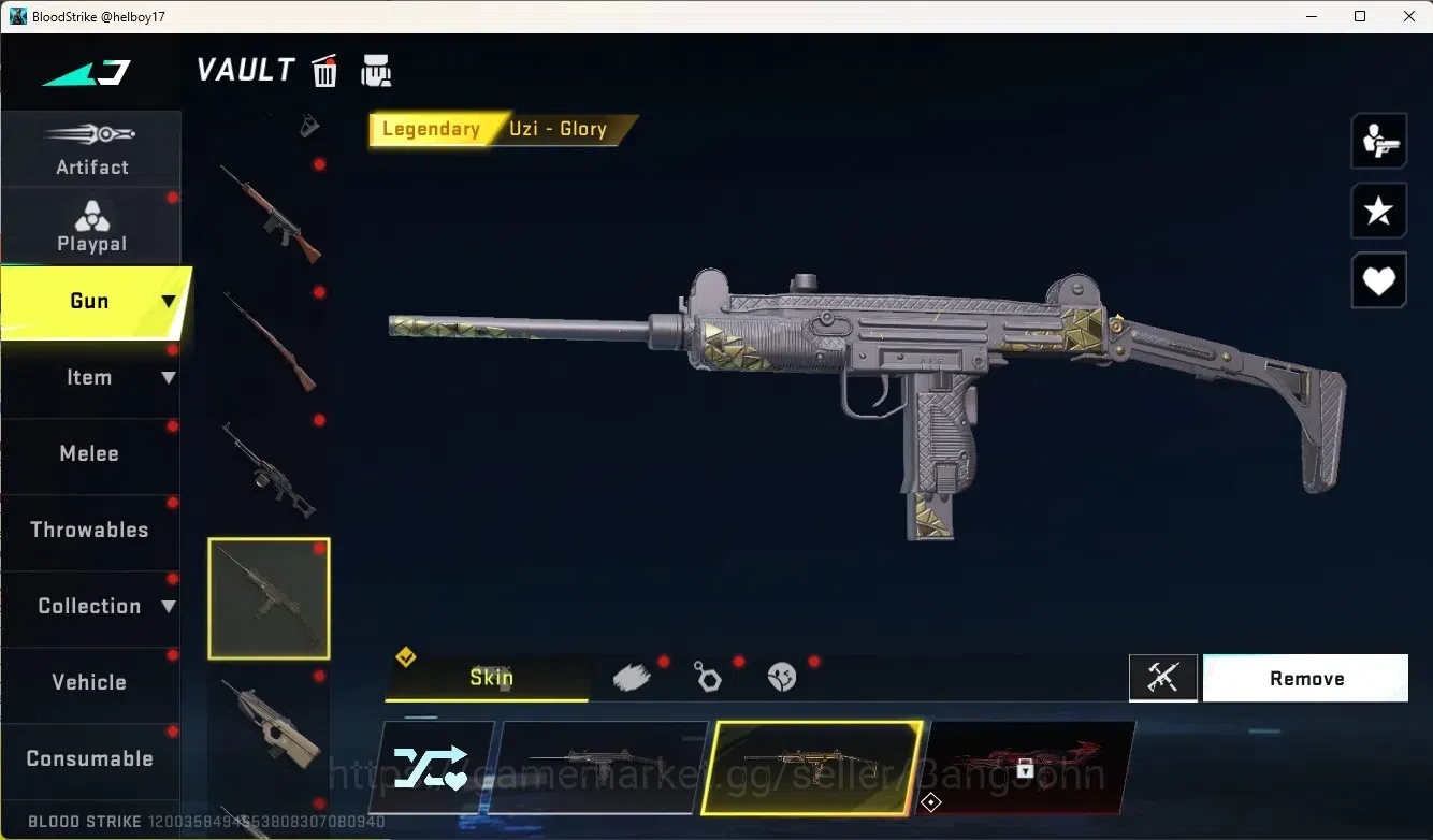 Blood Strike Accounts Collab Skin ASIA |1 Eternal Gun:Desert|5 Collab Gun[TR&7DS]|2 Limited Gun|7 Ultra Gun|10 Legend 19