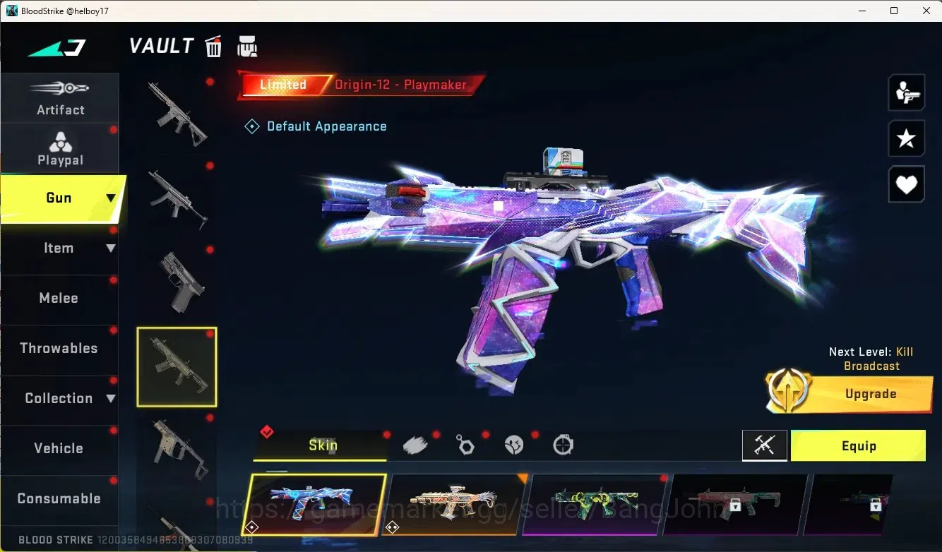 Blood Strike Accounts Collab Skin ASIA |1 Eternal Gun:Desert|5 Collab Gun[TR&7DS]|2 Limited Gun|7 Ultra Gun|10 Legend 4