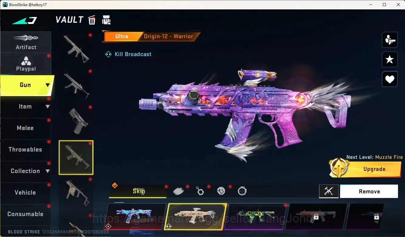 Blood Strike Accounts Collab Skin ASIA |1 Eternal Gun:Desert|5 Collab Gun[TR&7DS]|2 Limited Gun|7 Ultra Gun|10 Legend 5
