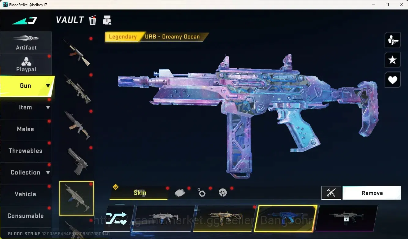 Blood Strike Accounts Collab Skin ASIA |1 Eternal Gun:Desert|5 Collab Gun[TR&7DS]|2 Limited Gun|7 Ultra Gun|10 Legend 9