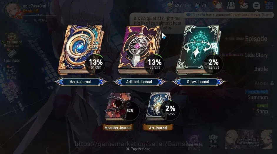 Epic Seven Accounts GLOBAL Unverif|New Era|3 ML(RoLight,ALaika,LC Bell image 3