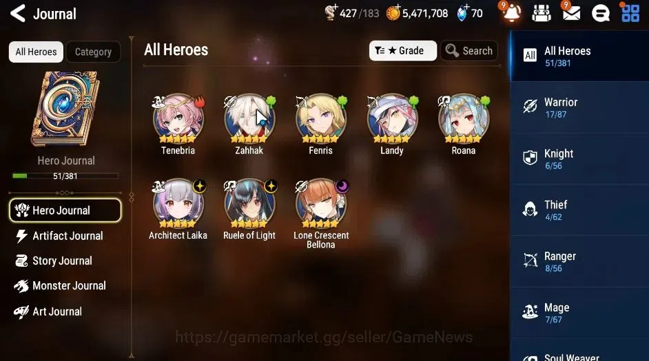 Epic Seven Accounts GLOBAL Unverif|New Era|3 ML(RoLight,ALaika,LC Bell image 5