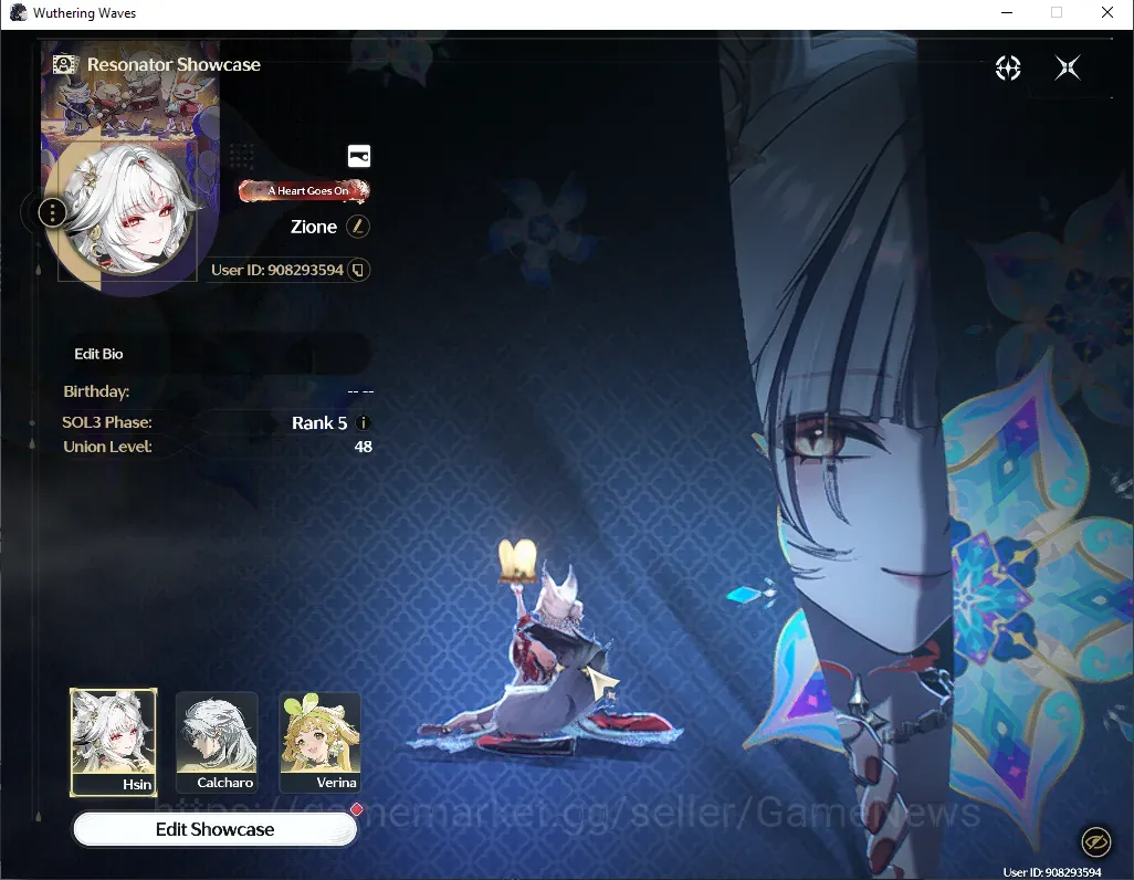 Wuthering Waves Accounts Starter SEA|UL 48|1 Limited ( Hsin RC6 + Signature ) +3 STD Char|DB Lvl 30|Female MC + Outfit|Log 1