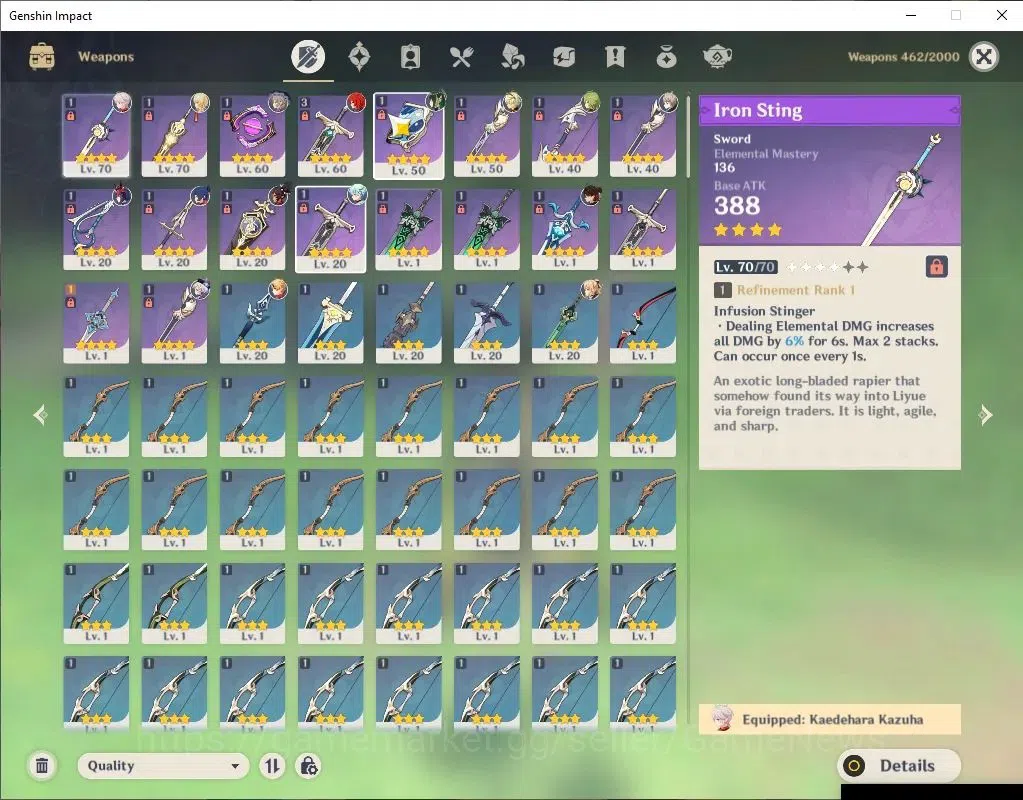 Genshin Impact Accounts Asia|AR 45|2 Limit +25(*4Char)|Nefer,Kazuha|BD UNS image 6