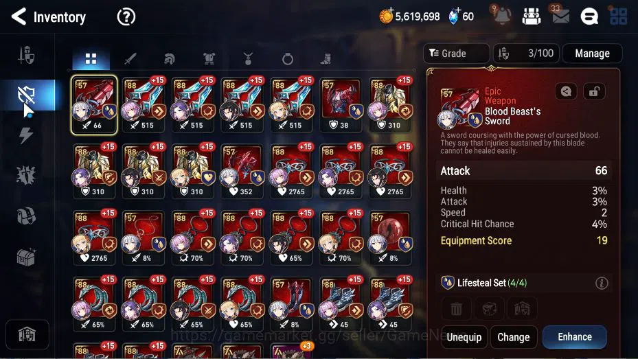 Epic Seven Accounts GLOBAL Unverif|New Era|3 ML(NM Luna, PC Flan, SP P image 12