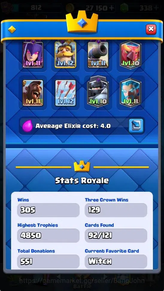 Clash Royale Accounts Mobile |KTL 11|Trophy 4850|1 Heroes|7 Evo|10 Legen image 17