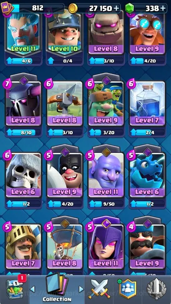 Clash Royale Accounts Mobile |KTL 11|Trophy 4850|1 Heroes|7 Evo|10 Legen image 6