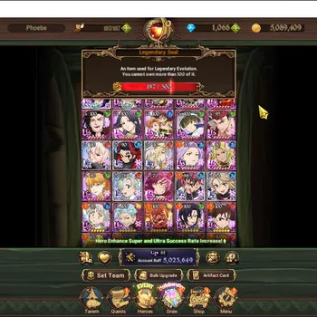 The Seven Deadly Sins: Grand Cross Accounts Midgame ASIA|5M CC|1K DM|197 LS|6 LR+14 UR+Collab