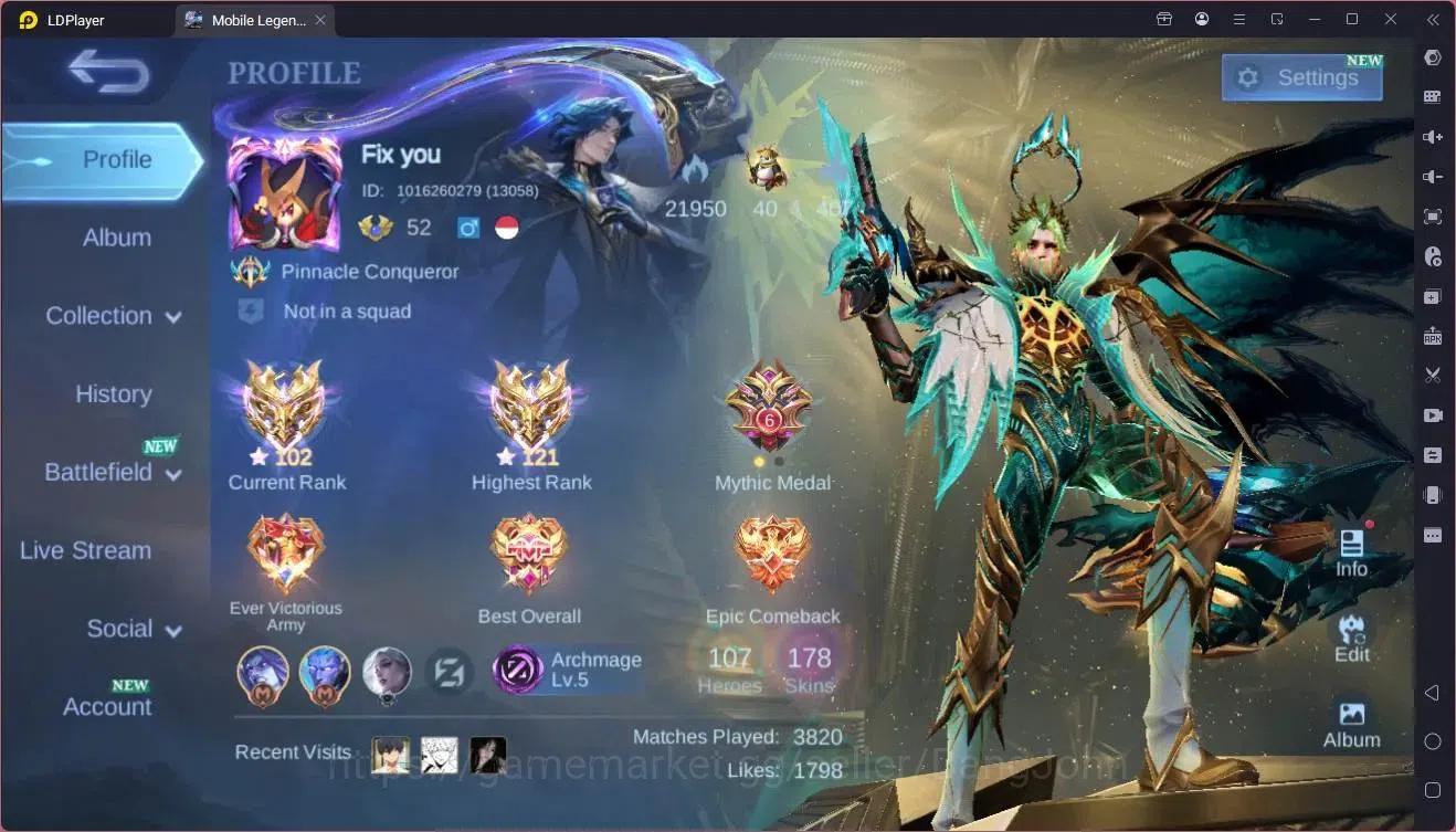 Mobile Legends: Bang Bang Accounts Global|Hero 107|Skin 178|Expert|Prime Granger|Meow image 1