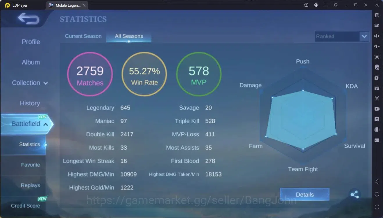 Mobile Legends: Bang Bang Accounts Global|Hero 107|Skin 178|Expert|Prime Granger|Meow image 3