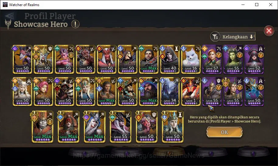 Watcher of Realms Accounts GLOBAL 60x|3,3M Power|6 Lord[ParetusA2,Rivenhald,E image 10