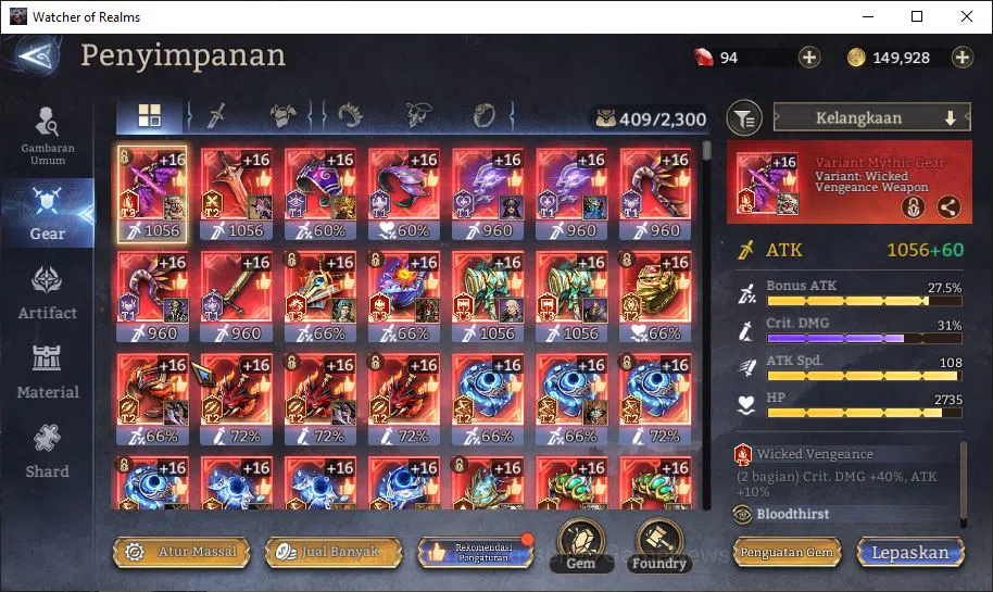 Watcher of Realms Accounts GLOBAL 60x|3,3M Power|6 Lord[ParetusA2,Rivenhald,E image 5