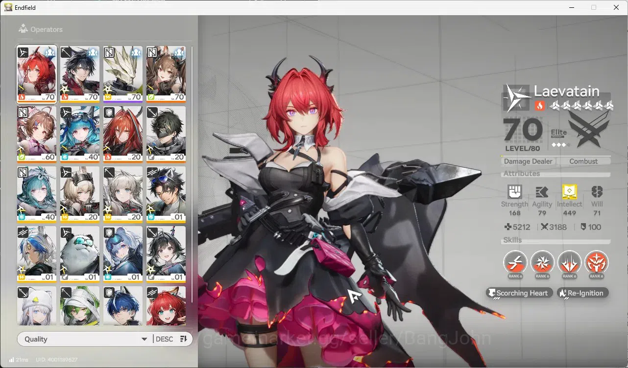 Arknights: Endfield Accounts Asia | Lv 51 | 2 Limit (Laevatain,Gilberta,Lastrit image 1