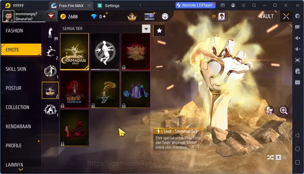 Free Fire Accounts Indonesia | Vault 275 | EVO SG Sterling Lvl 7 (Max image 13