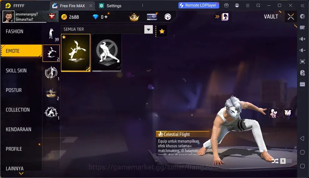 Free Fire Accounts Indonesia | Vault 275 | EVO SG Sterling Lvl 7 (Max image 14