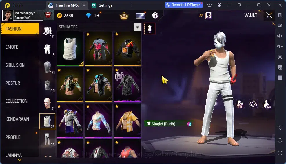 Free Fire Accounts Indonesia | Vault 275 | EVO SG Sterling Lvl 7 (Max image 18